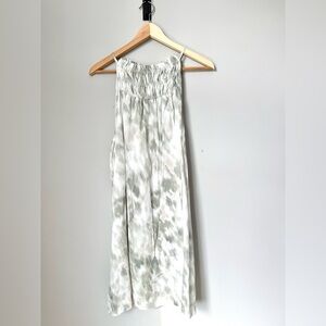 Beach style Tie-Dye Dress in Light Green and White